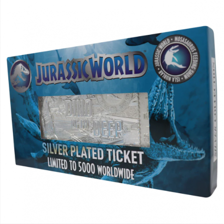 Jurassic World Limited Edition .999 Silver Plated Mosasaurus Attraction Ticket