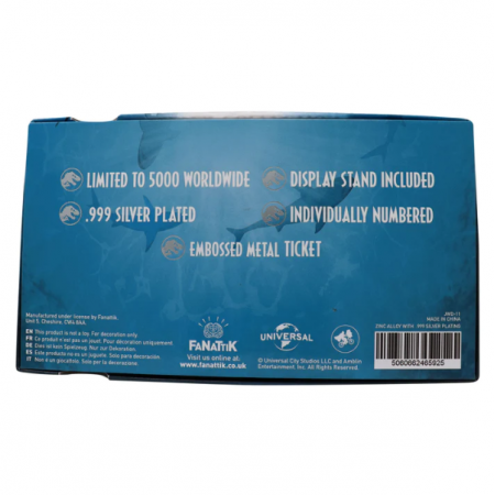 Jurassic World Limited Edition .999 Silver Plated Mosasaurus Attraction Ticket