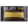 ALIEN 24K GOLD PLATED BOARDING TICKET LIMITED EDITION REPLICA