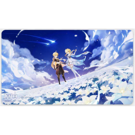 TWIN STARS ON FLORAL SEA - MOUSE PAD - TRAVELER - AETHER & LUMINE - 70X40CM