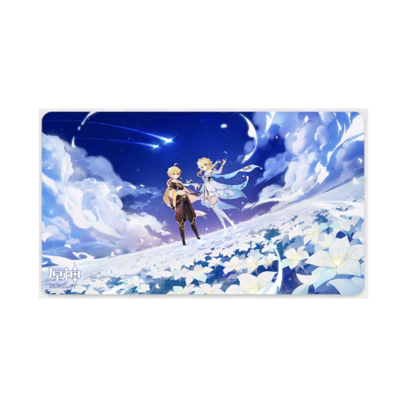TWIN STARS ON FLORAL SEA - MOUSE PAD - TRAVELER - AETHER & LUMINE - 70X40CM