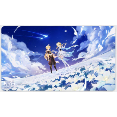 TWIN STARS ON FLORAL SEA - MOUSE PAD - TRAVELER - AETHER & LUMINE - 70X40CM
